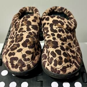 Dearfoams Leopard Print Women's Slippers Size M (7/8)
